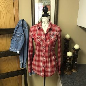 Maurices Plaid Button Up